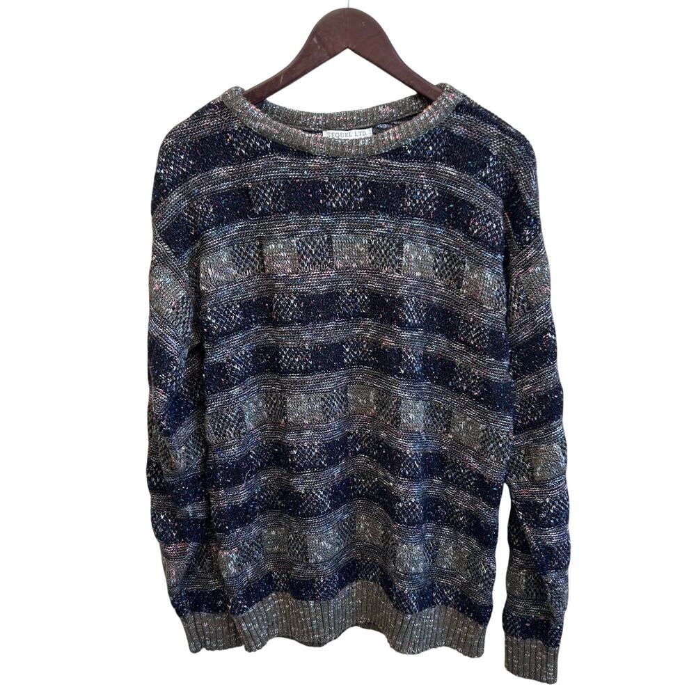 Vintage Confetti Knit Crewneck Sweater Size Womens Large